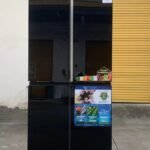 Frigo intelligent 630L à 4 portes croisées noir avec verre trempé et refroidissement par air pour la maison