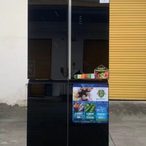 Frigo intelligent 630L à 4 portes croisées noir avec verre trempé et refroidissement par air pour la maison